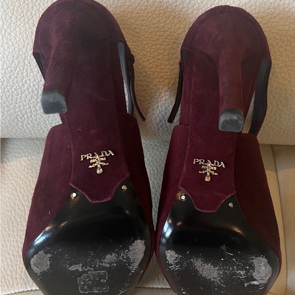 Prada sandal, in plum suede, size 38 - Picture 3 of 6
